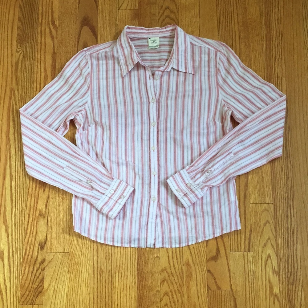 Tommy  Hilfiger stripe LS button down shirt Size M